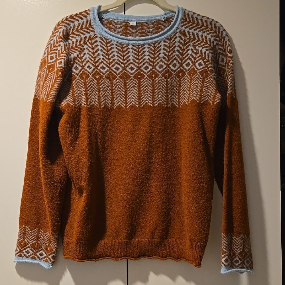 Blue/brown Patterned Sweater